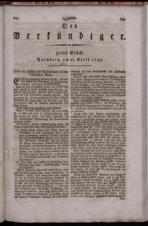 31tes Stück. Nürnberg, am 11. April 1797
