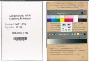 Entnazifizierung Fritz Scheffler , geb. 31.08.1901 (Wiegemeister)