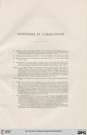 Additions et corrections