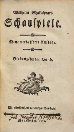 Willhelm Shakespears Schauspiele, 17