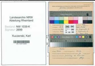 Entnazifizierung Karl Kuczenski , geb. 14.09.1909 (Arbeiter)
