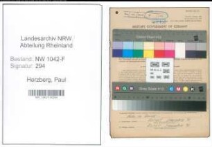 Entnazifizierung Paul Herzberg , geb. 08.06.1906 (Zollbeamter)