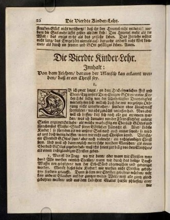 22-27, Die Vierdte Kinder-Lehr