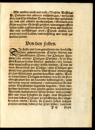 Von den Festen.