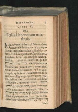 Caput II. De Festis Hebraeorum menstruis.