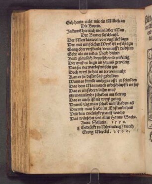 Anno Salutis. 1550. Gedruckt zu Nüremberg/ durch Georg Merckel. 1560.
