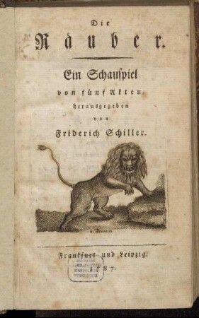 Die Räuber : Ein Schauspiel von fünf Akten