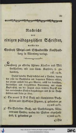 Nachricht von einigen pädagogischen Schriften, ...