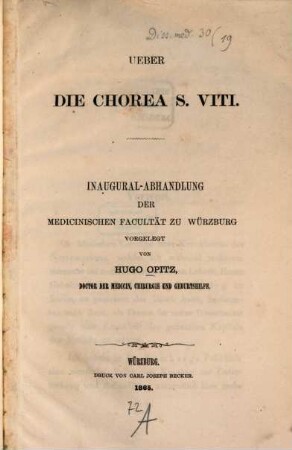 Ueber die Chorea S. Viti
