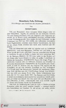28: Menscheit, Volk, Dichtung : Betrachtungen zum Schrifttum des jüngsten Jahrhunderts