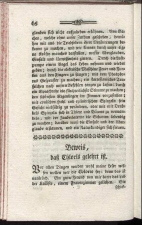 Beweis, daß Chloris gelehrt ist