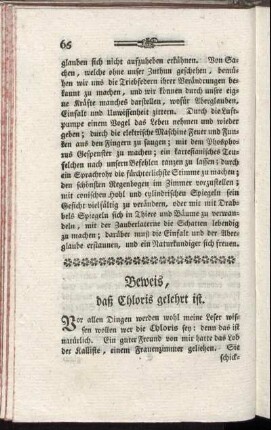 Beweis, daß Chloris gelehrt ist