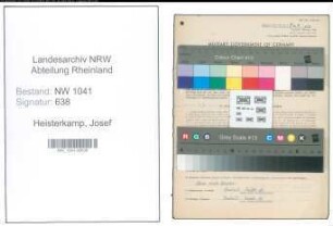 Entnazifizierung Josef Heisterkamp , geb. 26.04.1907 (Schreiner)
