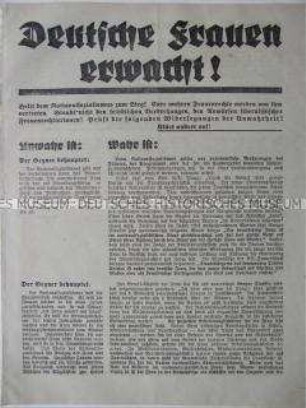Nationalsozialistisches Wahlfaltblatt der NS-Frauenschaft