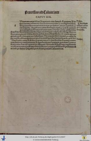 Processus ad Calvariam. Caput XIX.