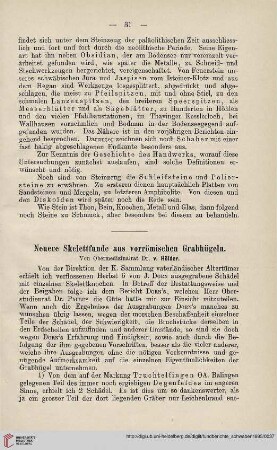 3: Neuere Skelettfunde aus vorrömischen Grabhügeln