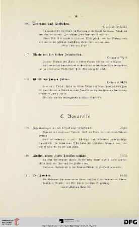 C. Aquarelle (Nr. 109-134)