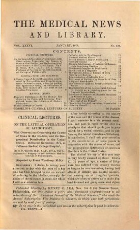 Medical news and library. 36. 1878