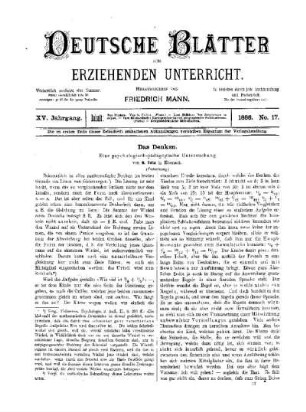Das Denken : (Fortsetzung)
