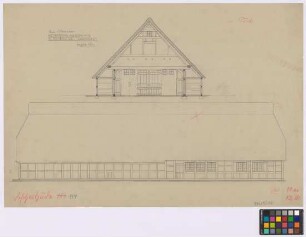 Fischerhude ([Landkreis Achim]): Niedersächsisches Bauernhaus Haus Schwamann. Haupthaus (Giebel-Ansicht, Seiten-Ansicht)