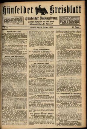 Ausgabe vom Dienstag, den 24. Februar 1925.
