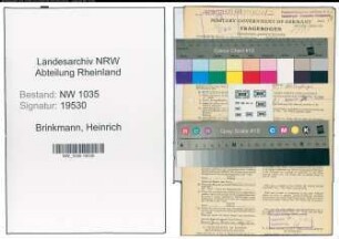 Entnazifizierung Heinrich Brinkmann , geb. 05.07.1899 (Steiger)