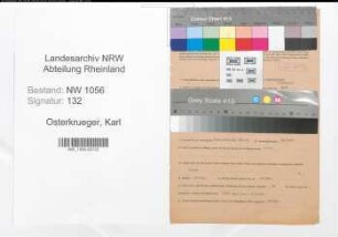 Entnazifizierung Karl Osterkrueger , geb. 11.03.1907 (Tischler)