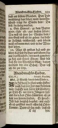 Abendmahls-Lieder. - Vom Wort Gottes und der Christlichen Kirchen.