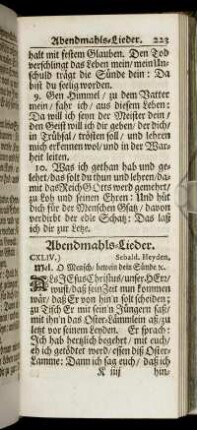 Abendmahls-Lieder. - Vom Wort Gottes und der Christlichen Kirchen.