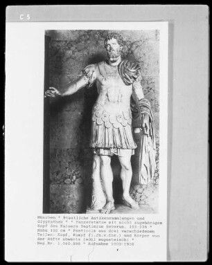 Panzerstatue mit nicht zugehörigem Kopf des Kaisers Septimus Severuns