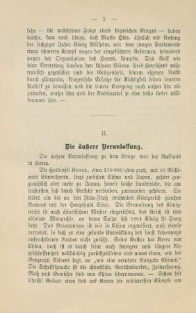 II. Die äußere Veranlassung
