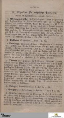 B. Stipendien für katholische Theologen