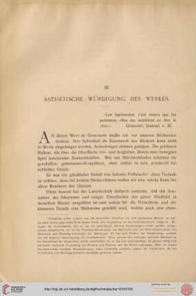 III. Ästhetische Würdigung des Werkes
