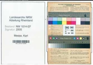 Entnazifizierung Karl Meese , geb. 31.05.1920 ()