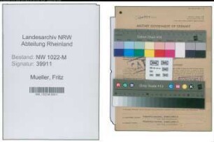 Entnazifizierung Fritz Mueller , geb. 09.08.1909 (Fabrikant)