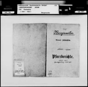 Bergenweiler: Pfarrberichte und Pfarrbeschreibungen