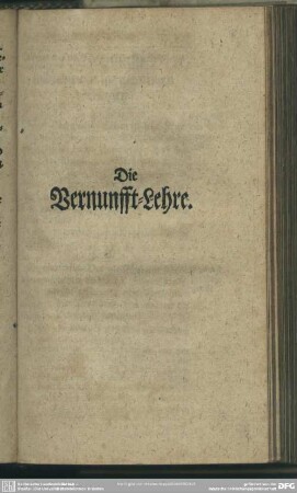 Die Vernunfft-Lehre
