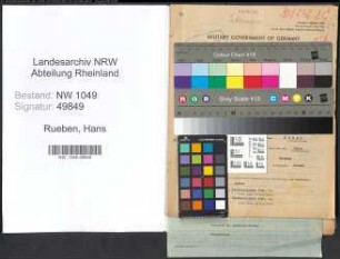 Entnazifizierung Hans Rueben , geb. 15.08.1902 (Lederhaendler)