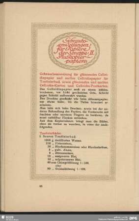 Gebrauchsanweisung für Papiere der Gruppe II