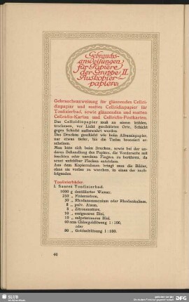 Gebrauchsanweisung für Papiere der Gruppe II