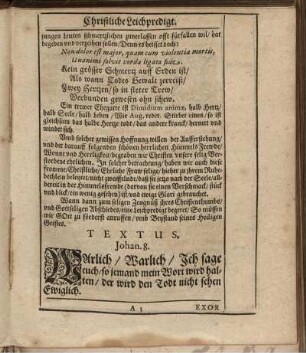 "Textus" und "Exordium"