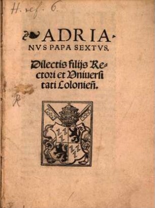 Ad Rectorem et Universitatem Coloniensem