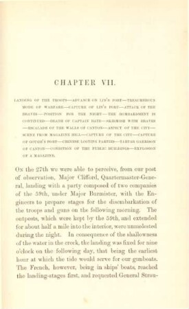 Chapter VII. Landing of the troops ...