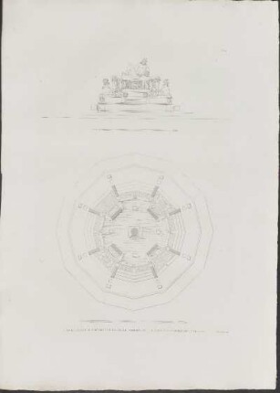 Pl. 26. Plan Et Élévations Partielle De La Grande Fontaine Sur La Place De La Cathédrale A Messine.