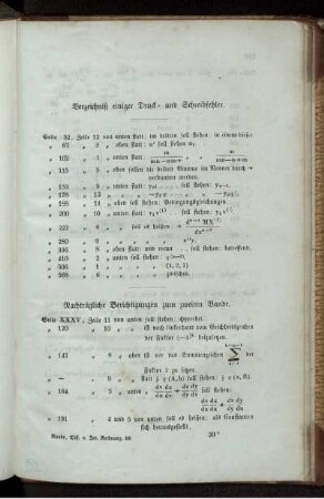 Verzeichniß einiger Druck- und Schreibfehler.