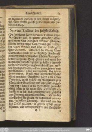 Servius Tullius der sechste König.