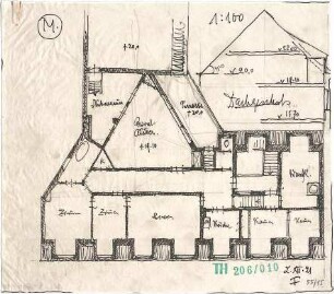 Fischer, Theodor; München; Mayr'sche Hofkunstanstalt - Grundriss DG