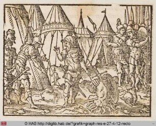 Das Streitgespräch zwischen Ajax und Odysseus um die Rüstung des Achilles.