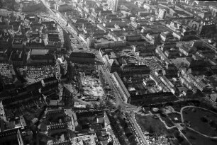 Freiburg: Karlsplatz und Ring, von Osten