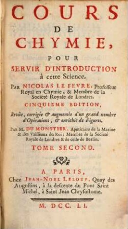 Cours De Chymie : Pour Servir D'Introduction à cette Science, 2